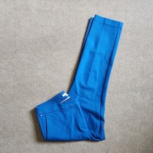 Boden Ponte Knit High Rise Cropped Pants Womens Size 12 Blue Skinny Leg Stretch